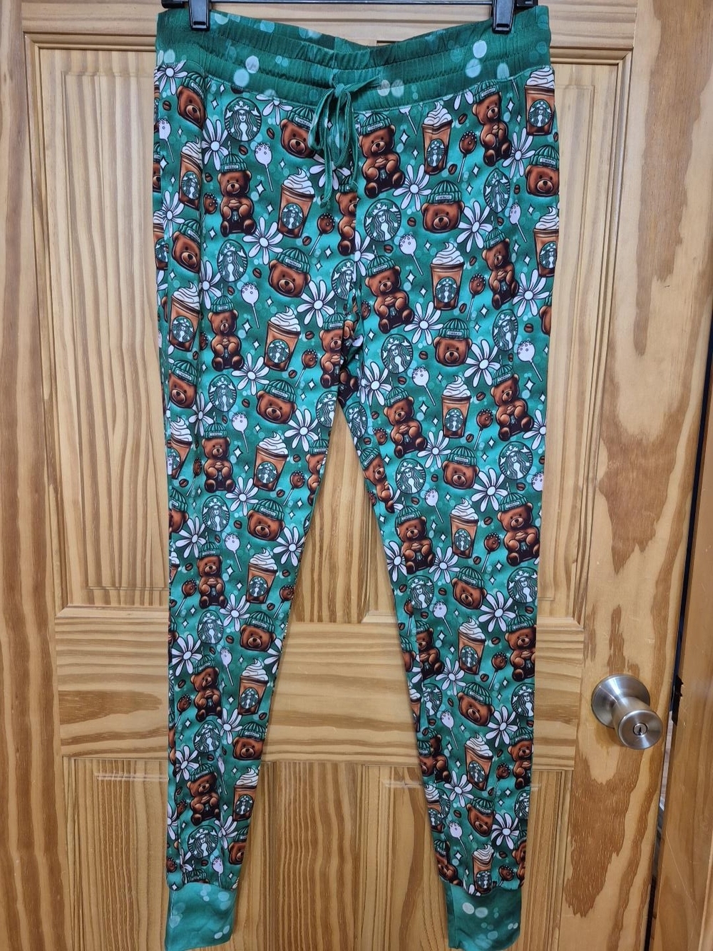 NWT Feral and Free Bamboo Starbucks Coffee Bear Jogger Pajama Pants Small